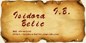Isidora Belić vizit kartica